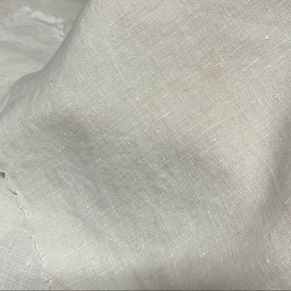 Floral Embroidered Ecru Linen Table Napkins Set of 5 Mid Century Napkins 1950s - Picture 7 of 7